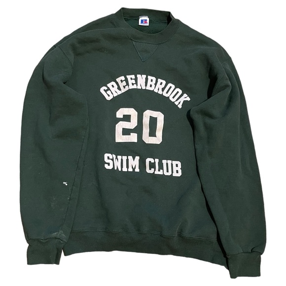 Vintage GreenBrook Made In U.S.A Green Russel Athletic Men Crewneck Sweater - Picture 1 of 5